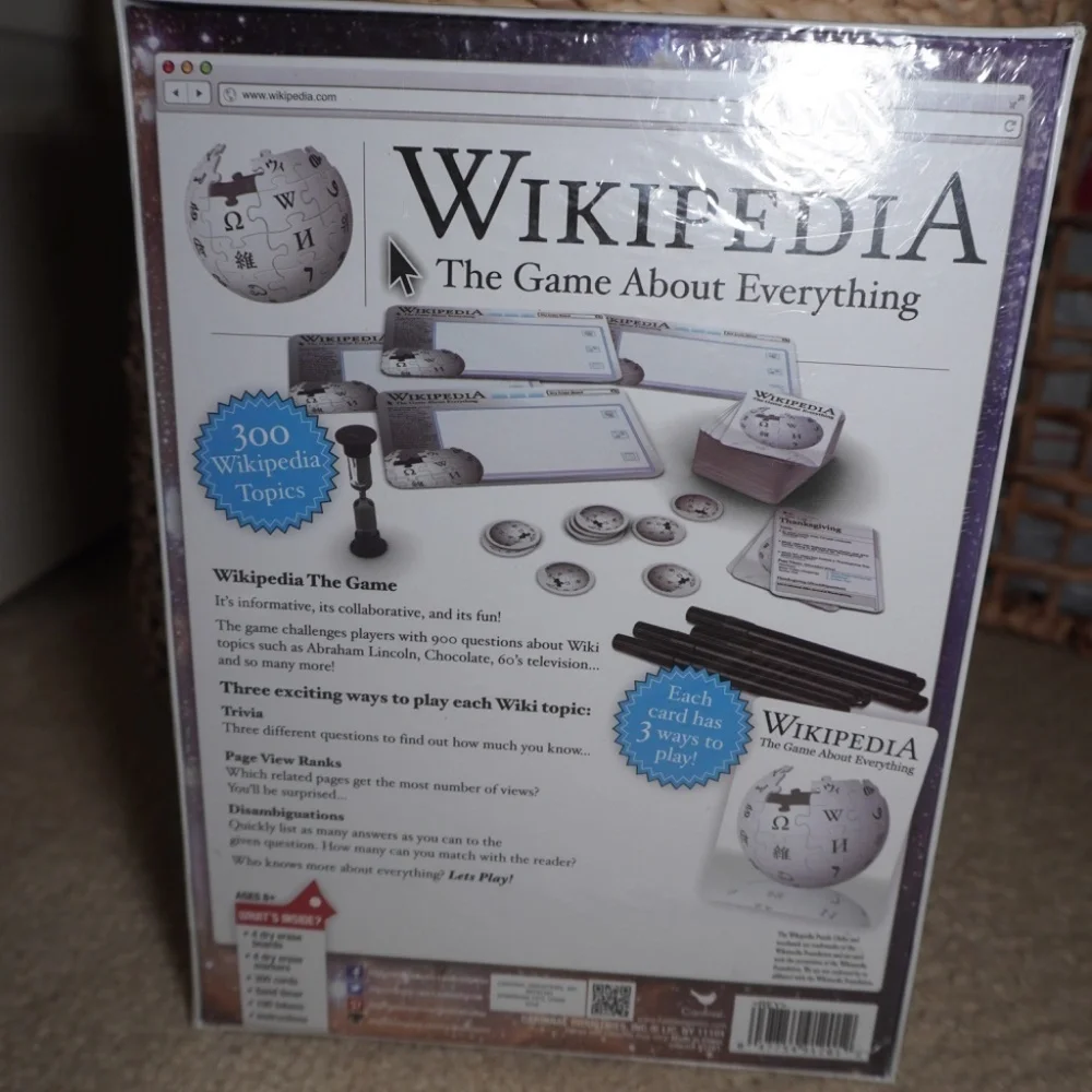The Game About Wikipedia Online Encyclopedia Ages 8+ 2-4 players New Sealed